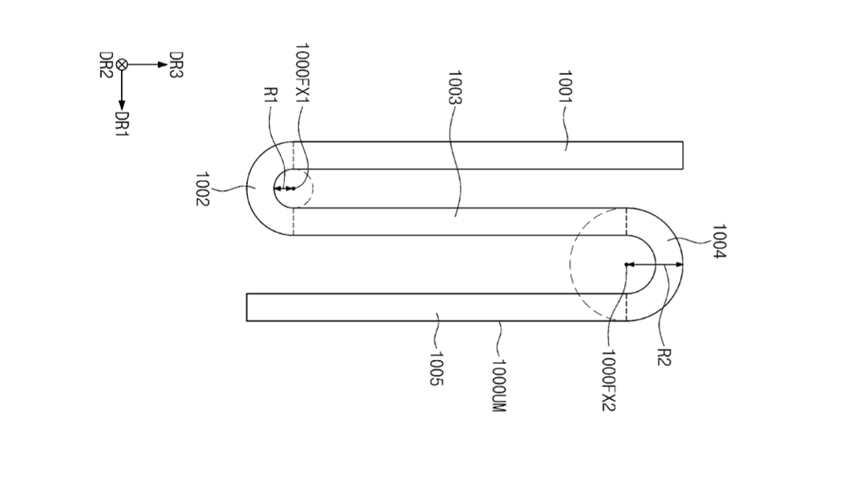 Diagrams detailing a potential Samsung tri-fold device taken from a patent filed in 2021